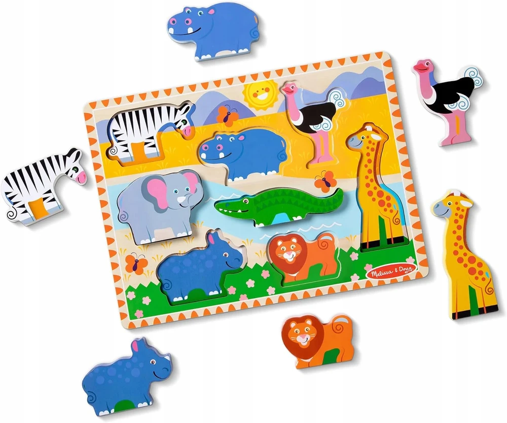 Melissa & Doug „Melissa &amp; Doug“ mediniai „Safari“ gyvūnėlių dėlionės