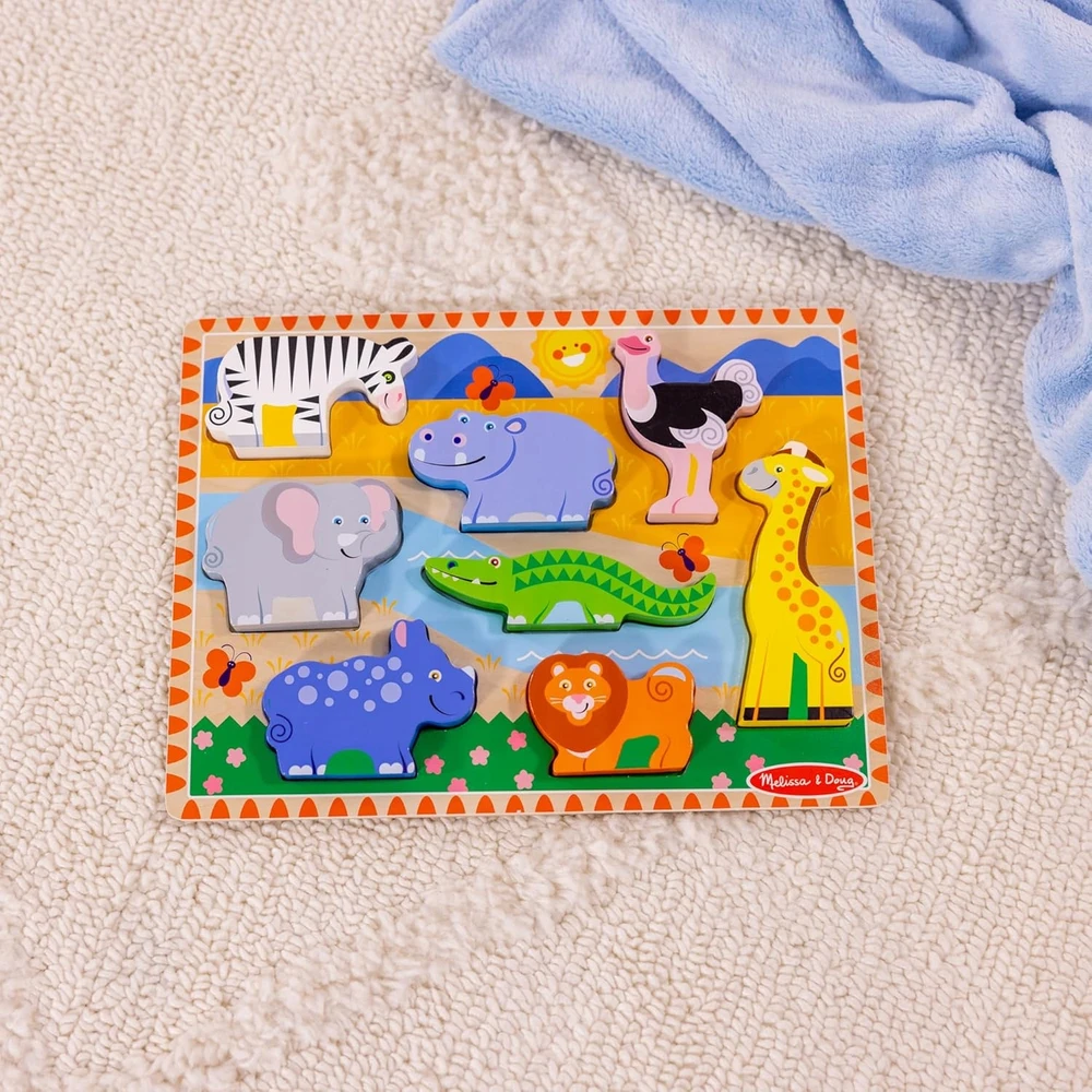 Melissa & Doug „Melissa &amp; Doug“ mediniai „Safari“ gyvūnėlių dėlionės
