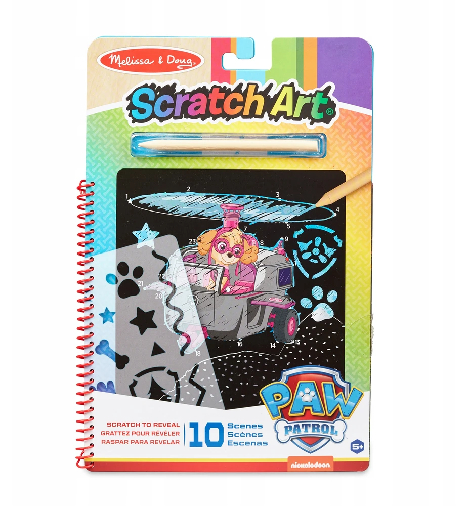 Melissa & Doug PAW PATROL SKYE BOOK MELISSA SCRATCH PAD AUTOMOBILIŲ KELIONIŲ ŽAISLAS