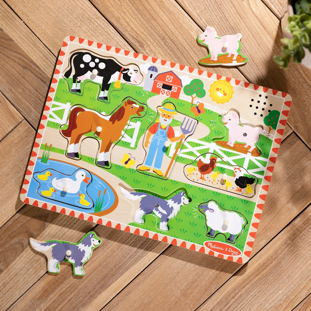 Dėlionė Melissa & Doug Puzzle dźwiękowe Grające su uchwytami MelissaDoug układanka dźwiękowa 3+
