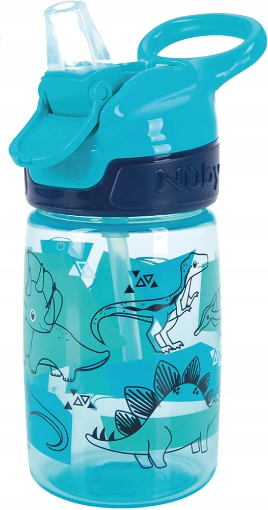 Mėlyna Nuby Butelis su šiaudeliais, 2 vnt