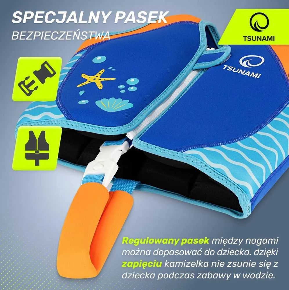 Mėlyna TSUNAMI plaukimo liemenė 2-3 metų vaikams