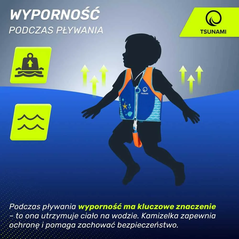 Mėlyna TSUNAMI plaukimo liemenė 2-3 metų vaikams