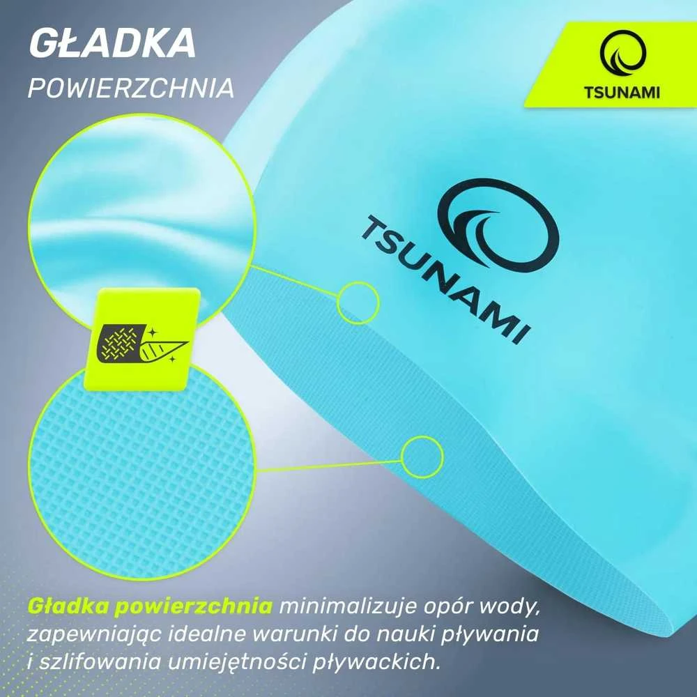 Mėlyna vaikiška plaukimo kepuraitė TSUNAMI