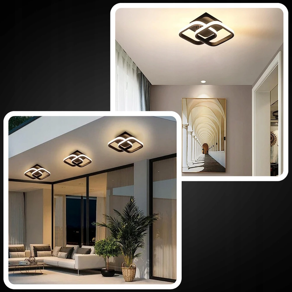Memfis LAMPA SUFITOWA PLAFON LED WISZĄCA Juoda NOWOCZESNA SALON Virtuvė SYPIALNIA
