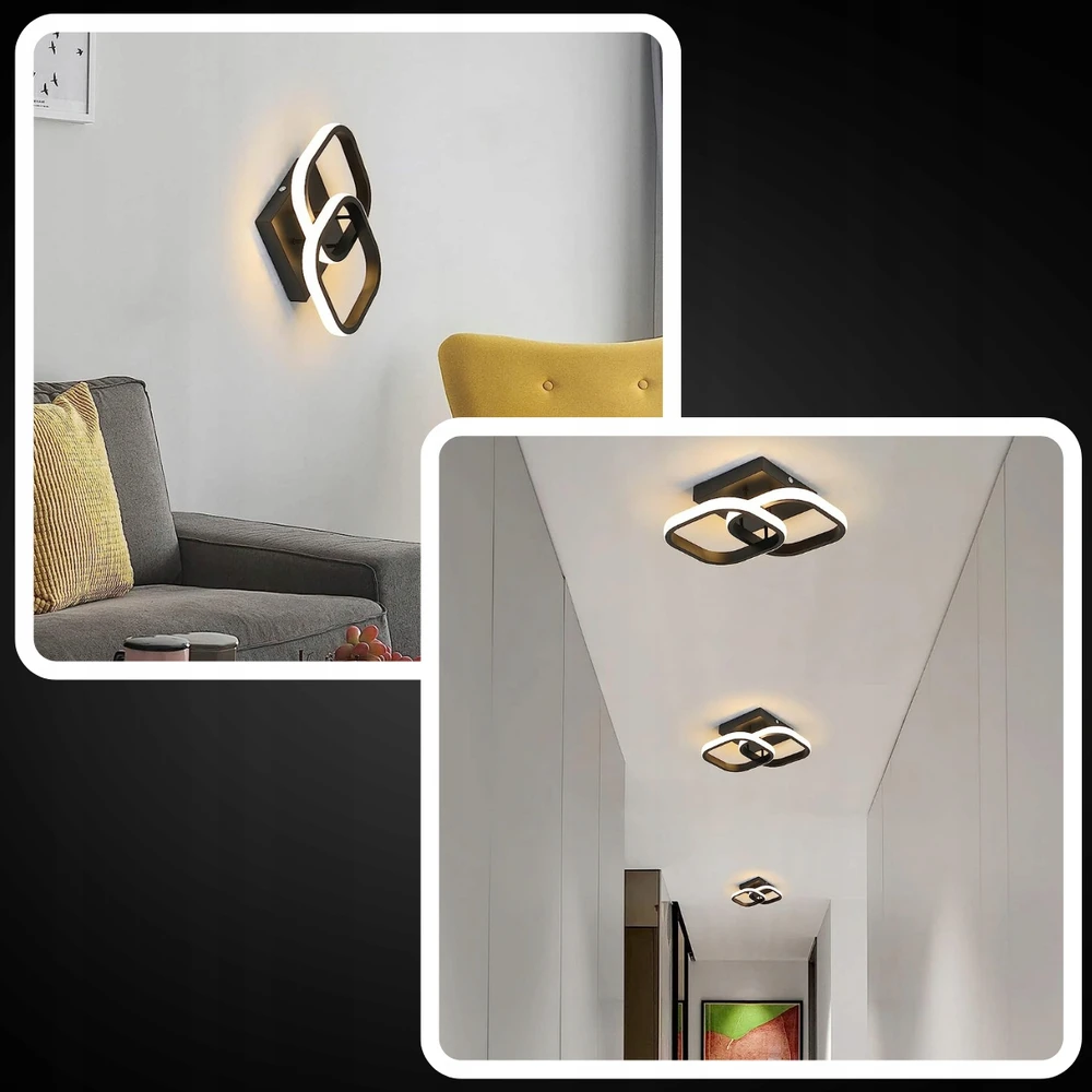 Memfis LAMPA SUFITOWA PLAFON LED WISZĄCA Juoda NOWOCZESNA SALON Virtuvė SYPIALNIA