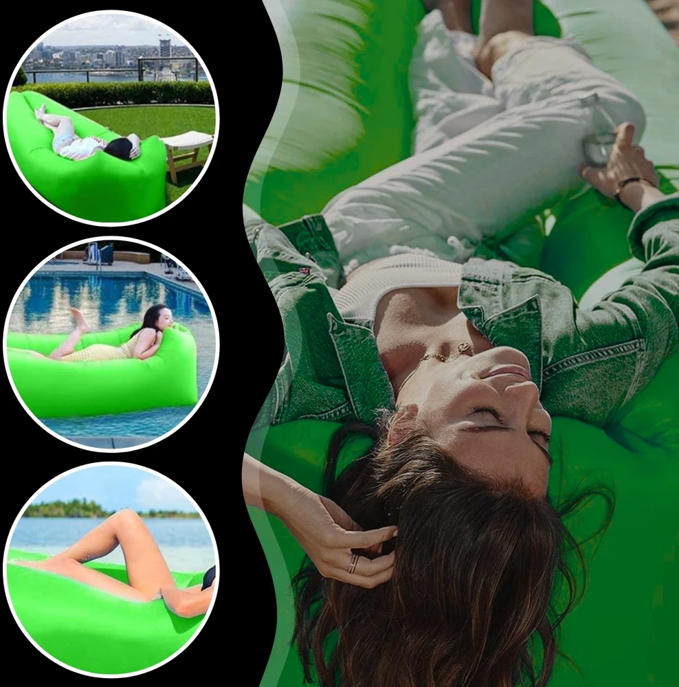 Memflow ČIUŽINIS KĖDĖLIS PRIPUČIAMA SULANKSTAMA SOFA LAZY BAG AIR FOR BEACH XXL foteliu