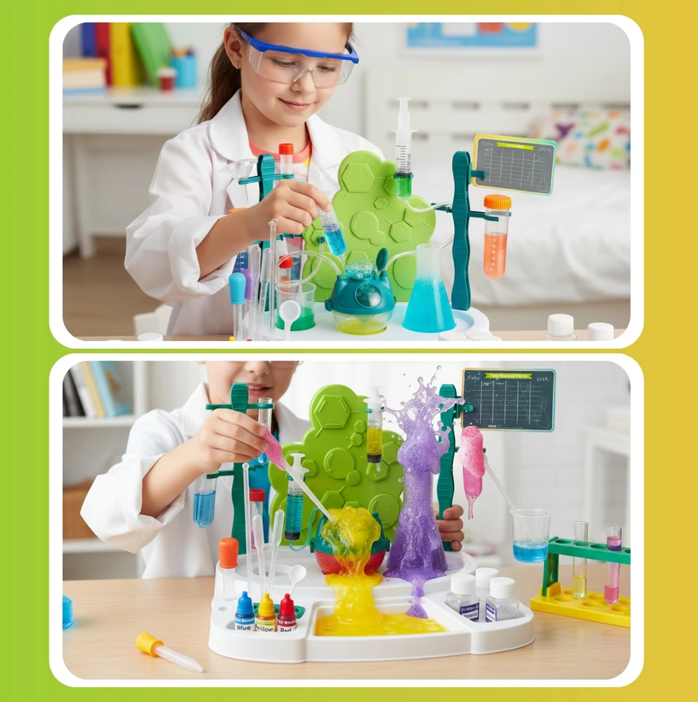 Memflow DIDŽIUS RINKINYS MAŽIŲ CHEMIKŲ CHEMIJA LABORATORIJOS POLYKŲ INSTRUKCIJŲ
