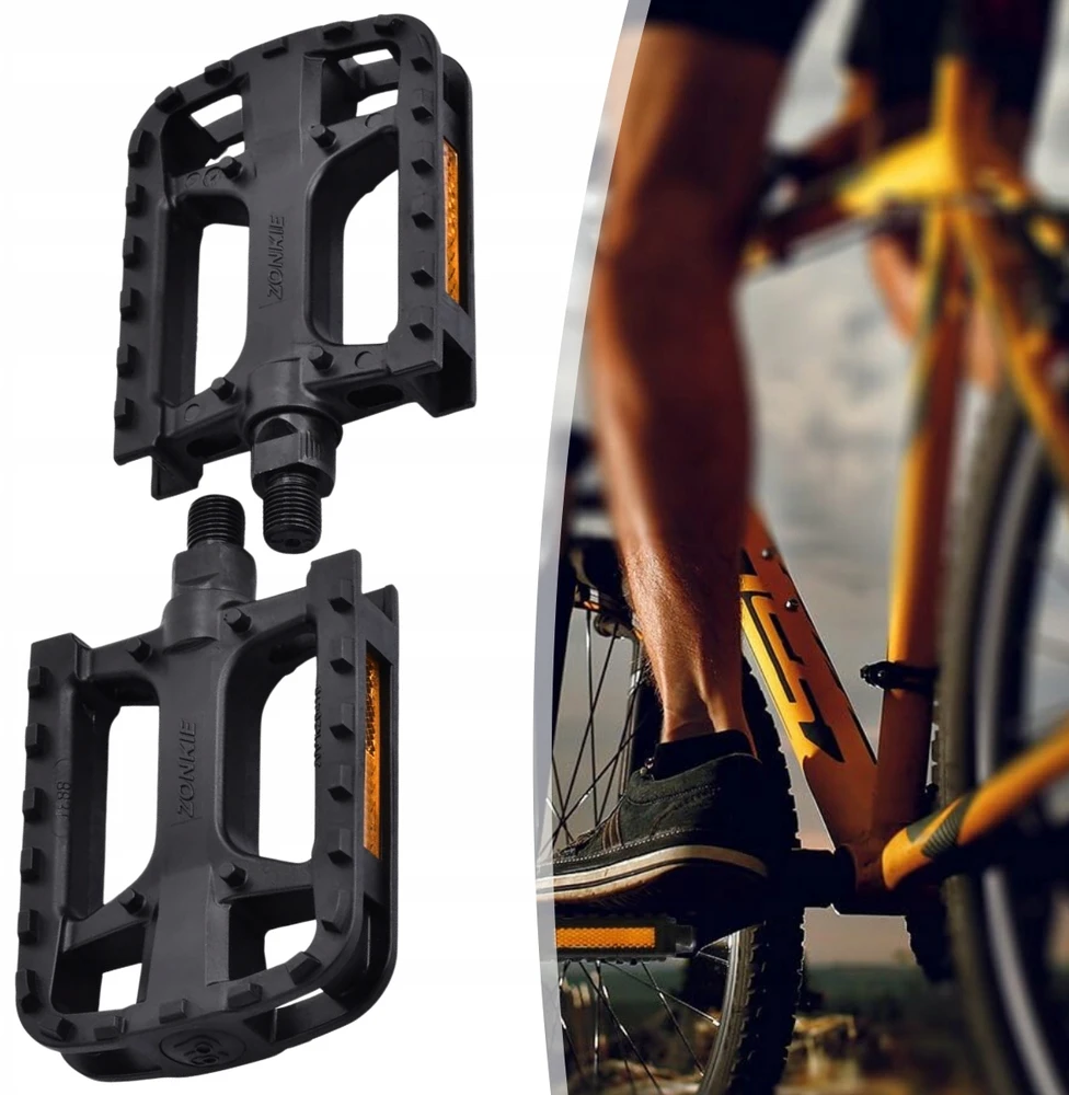 Memflow DVIRAČIO PEDALAI MTB DVIRAČIUI SU ATŠSpindinčiais elementais, Juodas TREKKING, ANTISLIDYMAS