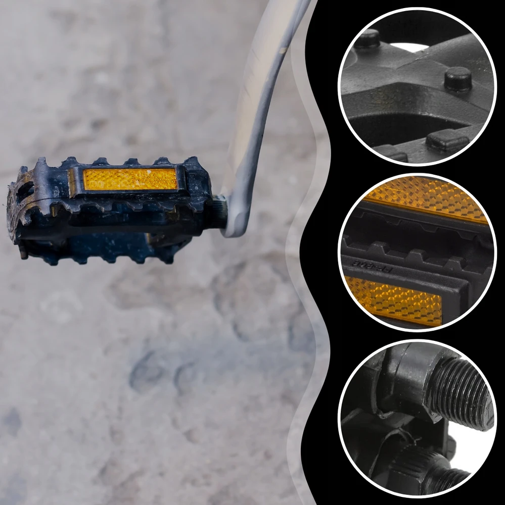Memflow DVIRAČIO PEDALAI MTB DVIRAČIUI SU ATŠSpindinčiais elementais, Juodas TREKKING, ANTISLIDYMAS