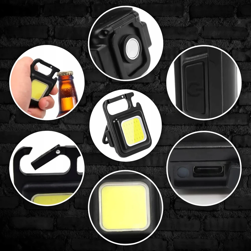Memflow GALINGAS MINI LED kišeninės lempos laikiklio kojelės RAKTŲ PAKAIKLIS MAGNETO ATIDARYMAS