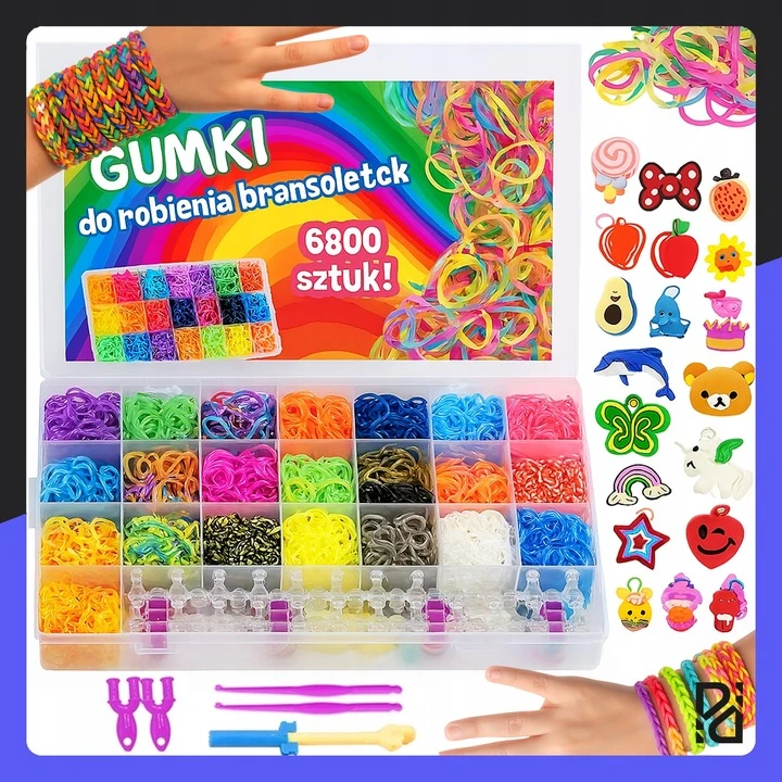 Memflow GUMĖS APYRANKĖMS GAMINTI 6800 XXL ELEMENTS VAIKO DIENOS DOVANA