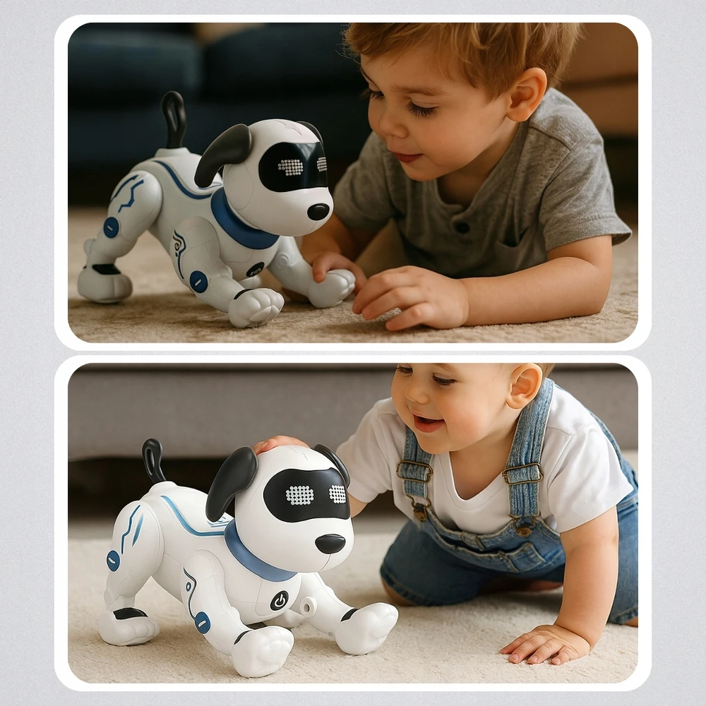 Memflow INTERAKTYVUS ROBOTAS ROBOPOGAS ŠUNIS NUOTOLINIO PULTO PROGRAMUOJAMAS