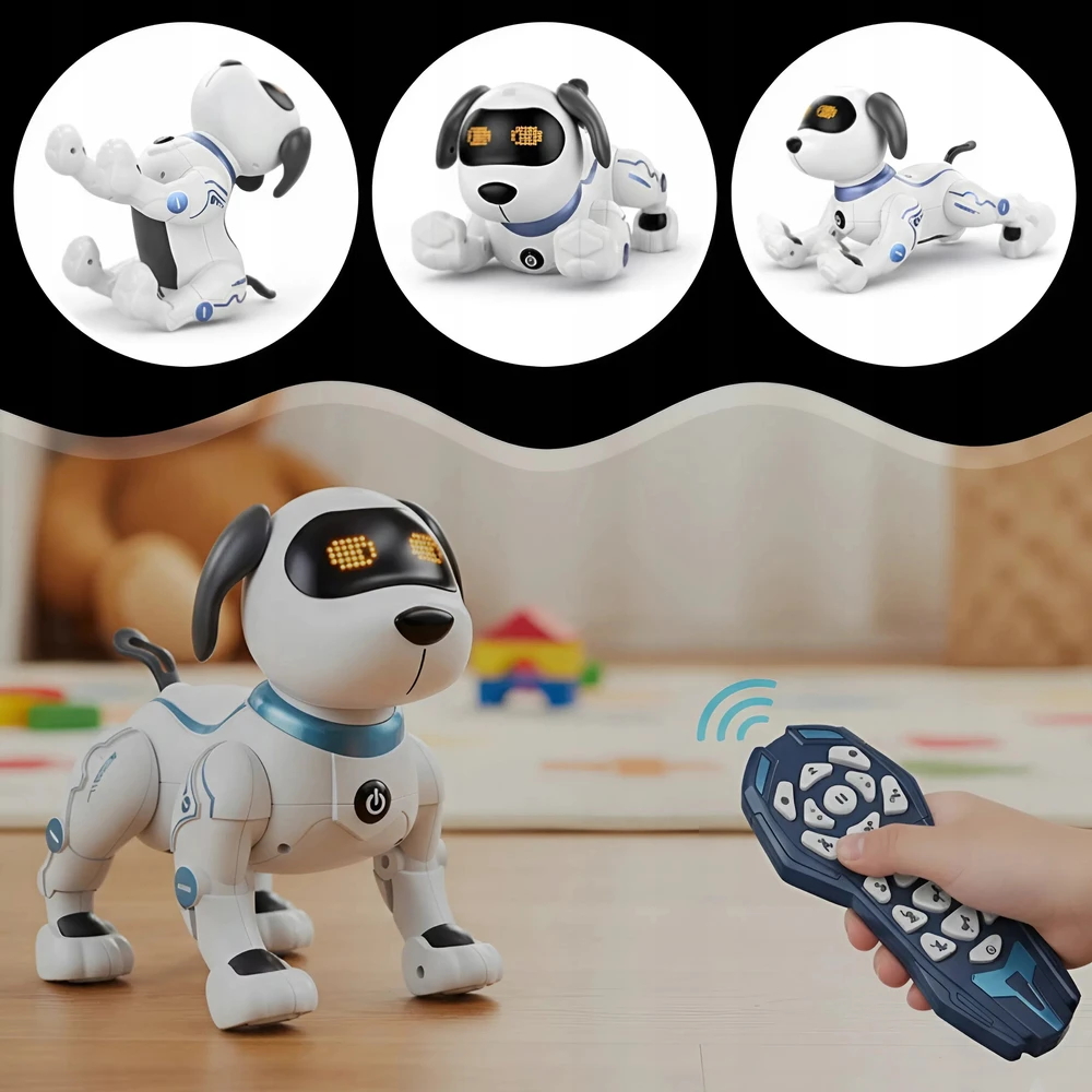 Memflow INTERAKTYVUS ROBOTAS ROBOPOGAS ŠUNIS NUOTOLINIO PULTO PROGRAMUOJAMAS