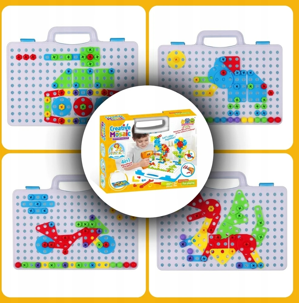 Memflow Lagaminas KONSTRUKCINIAI BLOKAI ATSUKTUČIŲ SRAIGTAI DIY KIT 237 EL