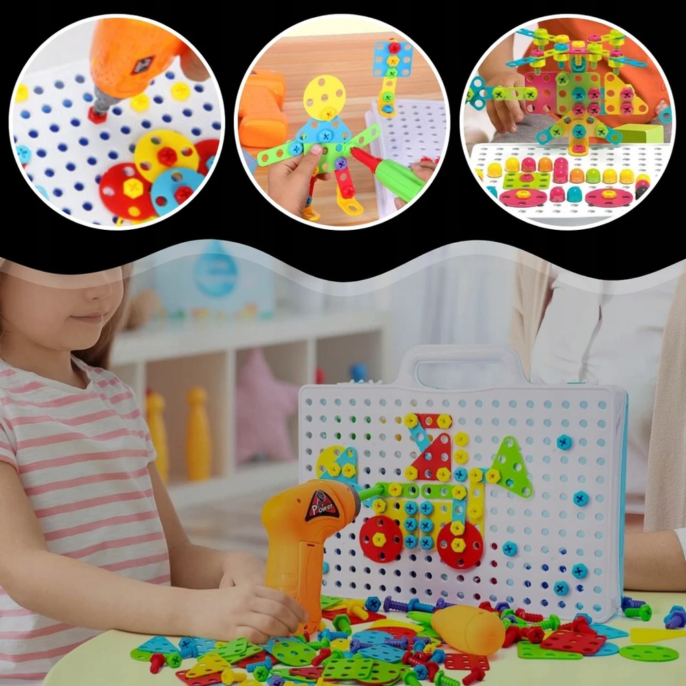 Memflow Lagaminas KONSTRUKCINIAI BLOKAI ATSUKTUČIŲ SRAIGTAI DIY KIT 237 EL