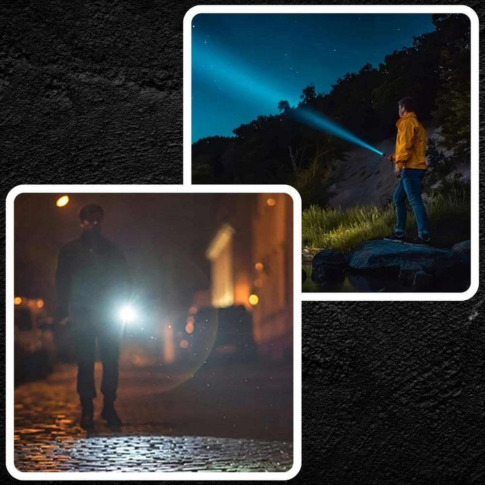 Memflow LED TAKTINIS PAKRAUJAMAS BLYKŠTINĖS ŽIBINTAS KARINIS ZOOM, VANDENS ATSparus USB GALINGAS