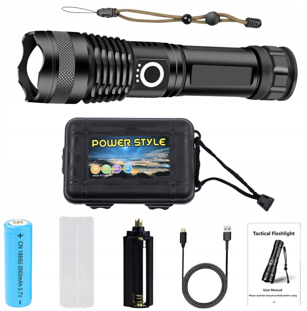 Memflow LED TAKTINIS PAKRAUJAMAS BLYKŠTINĖS ŽIBINTAS KARINIS ZOOM, VANDENS ATSparus USB GALINGAS