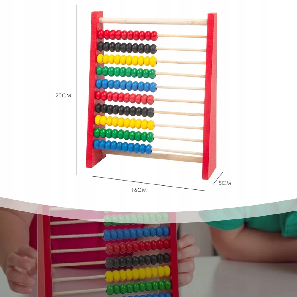 Memflow LICZYDŁO DREWNIANE DO NAUKI LICZENIA SZKOLNE EDUKACYJNE KOLOROWE MONTESSORI
