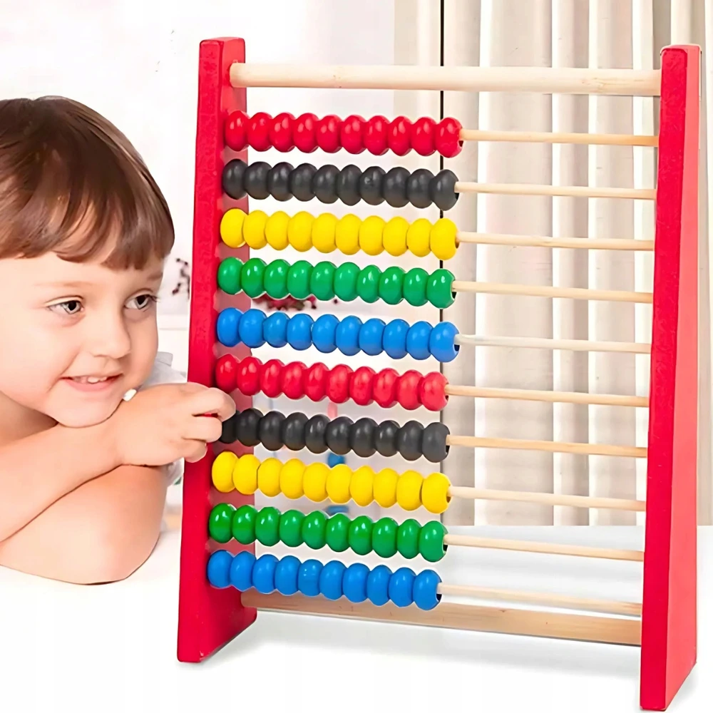 Memflow LICZYDŁO DREWNIANE DO NAUKI LICZENIA SZKOLNE EDUKACYJNE KOLOROWE MONTESSORI