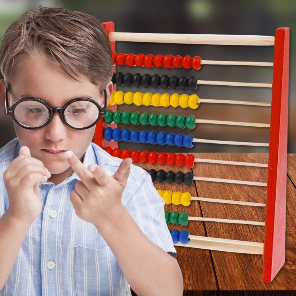 Memflow LICZYDŁO DREWNIANE DO NAUKI LICZENIA SZKOLNE EDUKACYJNE KOLOROWE MONTESSORI