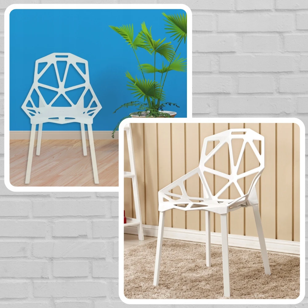 Memflow LOFT ažūrinė kėdė Baltas Modern PREMIUM plastikinis sodo fotelis