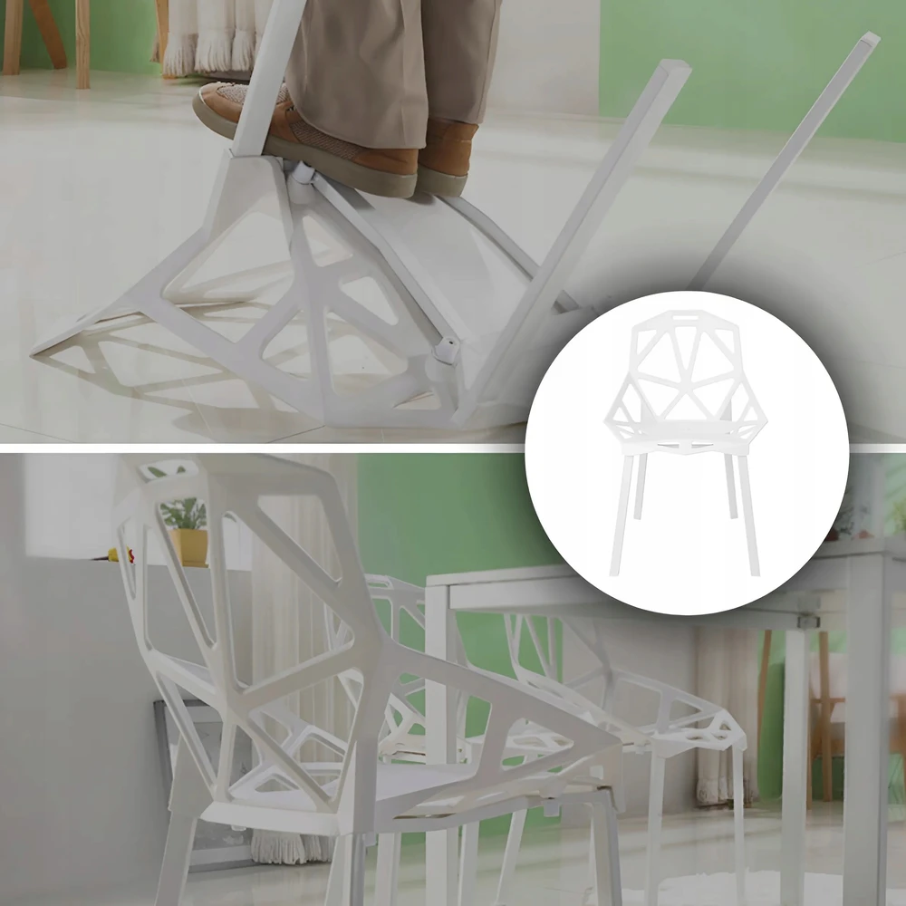 Memflow LOFT ažūrinė kėdė Baltas Modern PREMIUM plastikinis sodo fotelis