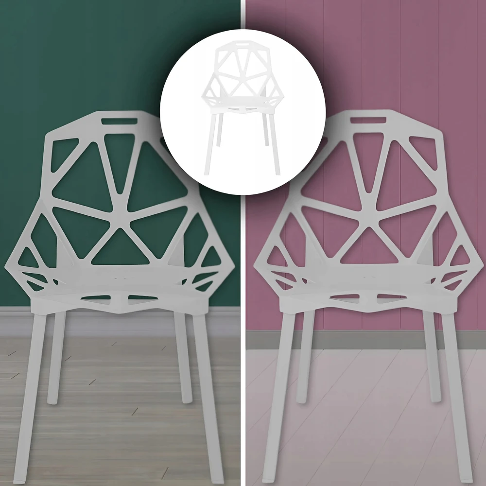 Memflow LOFT ažūrinė kėdė Baltas Modern PREMIUM plastikinis sodo fotelis