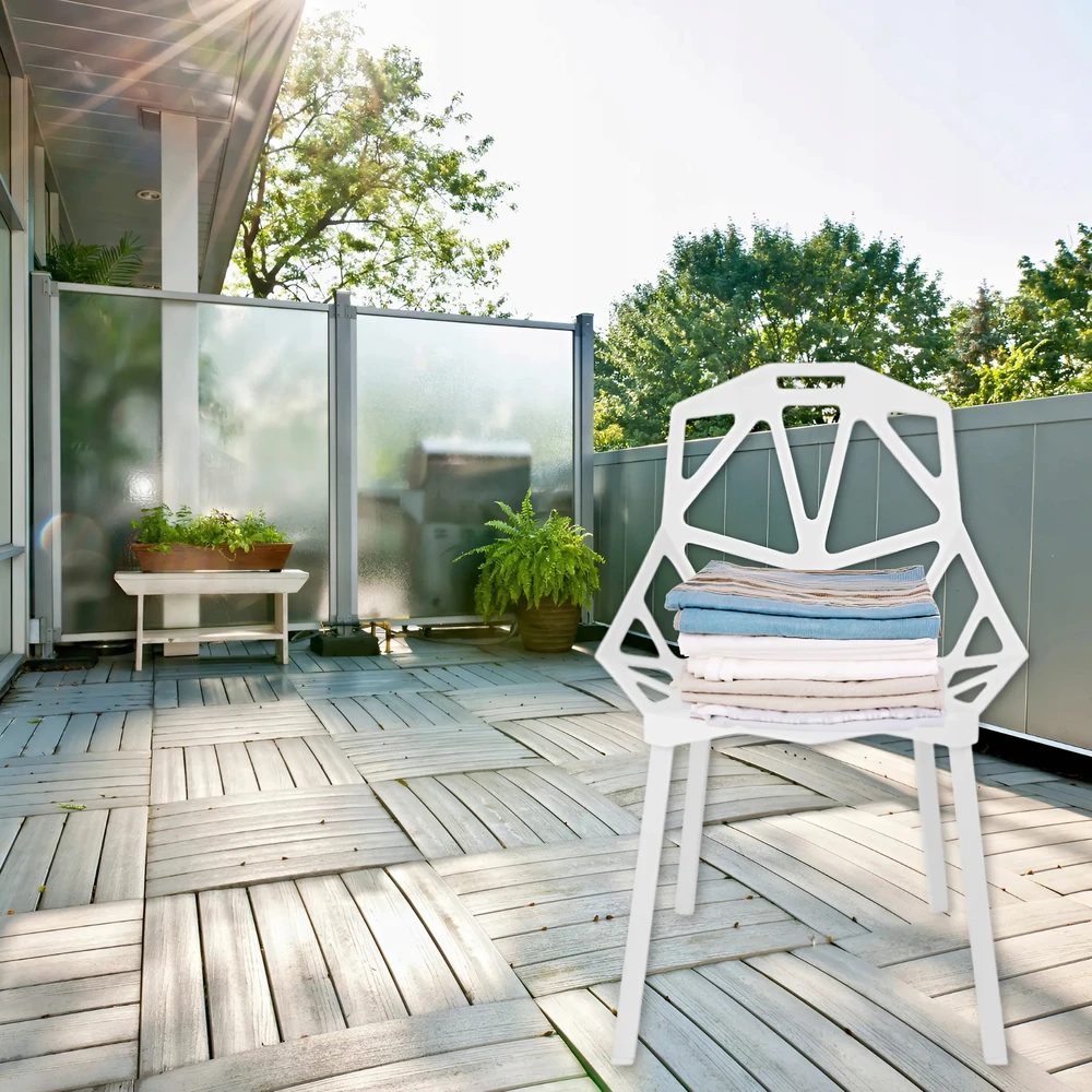 Memflow LOFT ažūrinė kėdė Baltas Modern PREMIUM plastikinis sodo fotelis