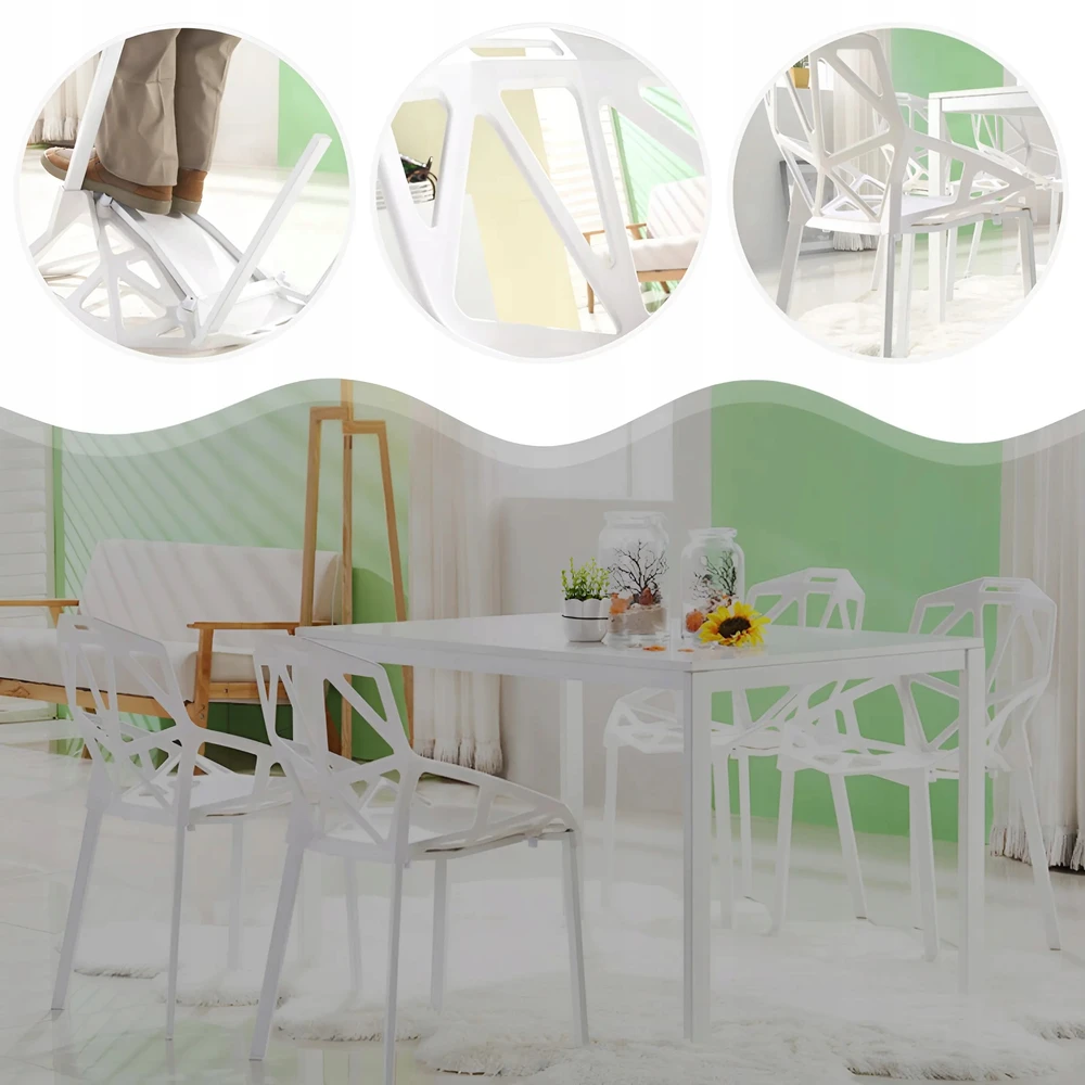 Memflow LOFT ažūrinė kėdė Baltas Modern PREMIUM plastikinis sodo fotelis