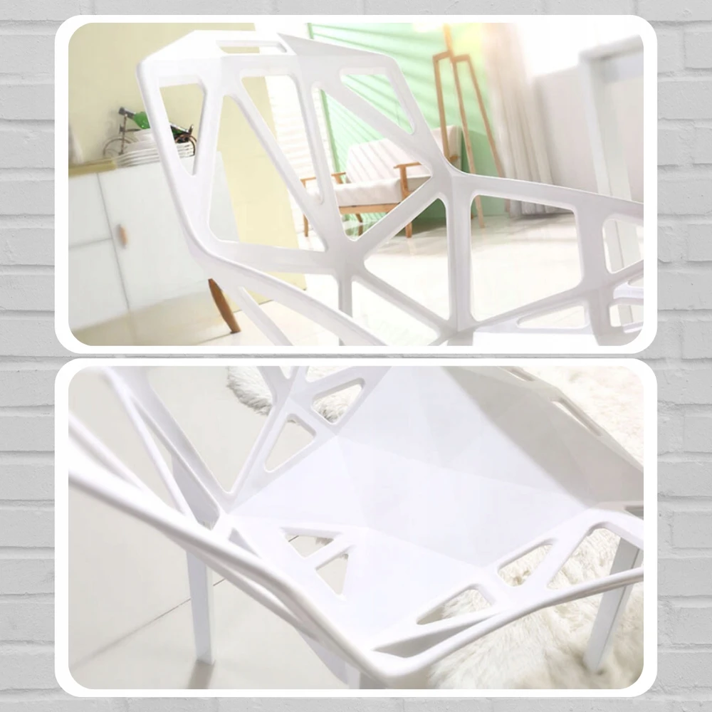 Memflow LOFT ažūrinė kėdė Baltas Modern PREMIUM plastikinis sodo fotelis
