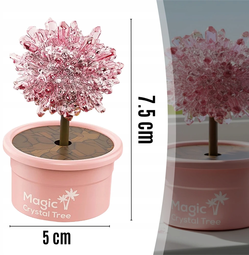 Memflow MAGIC TREE CRYSTAL AUGIMO PATIRTIES RINKINYS ROŽINĖ DOVANA