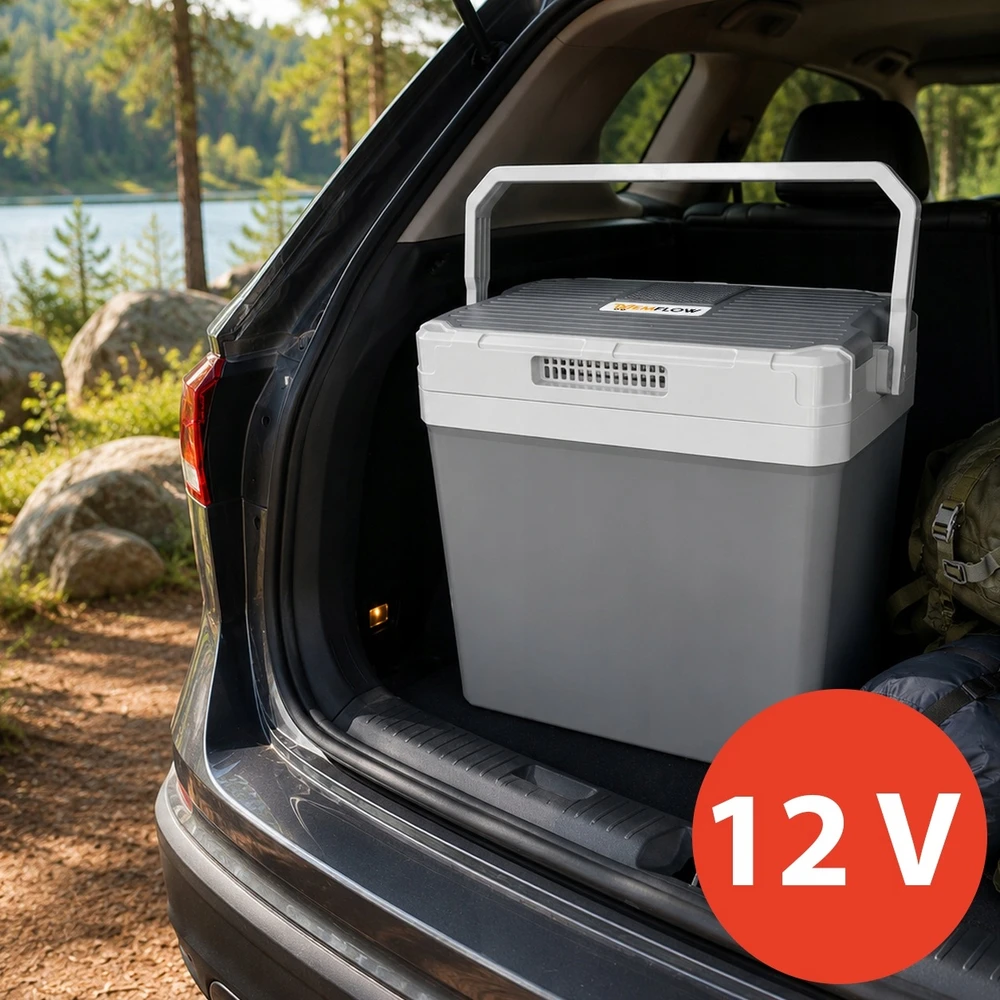 Memflow TURISTINIS Šaldytuvas 30L AUTOMOBILIS NEŠIOJAMAS ŠILDYMO FUNKCIJA 12V 230V DIDELIS