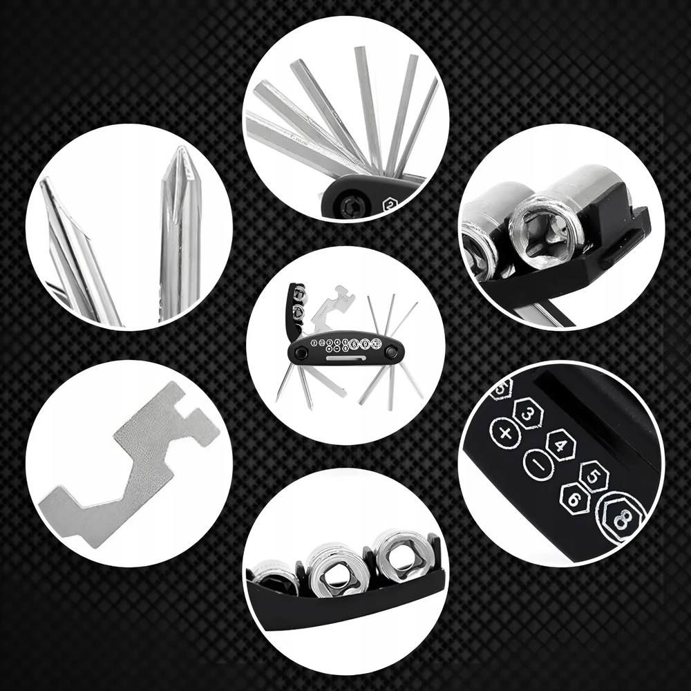 Memflow UNIVERSALUS DVIRAČIO RAKTŲ IR DVIRAČIO ĮRANKIŲ RINKINYS 16in1 MULTITOOL