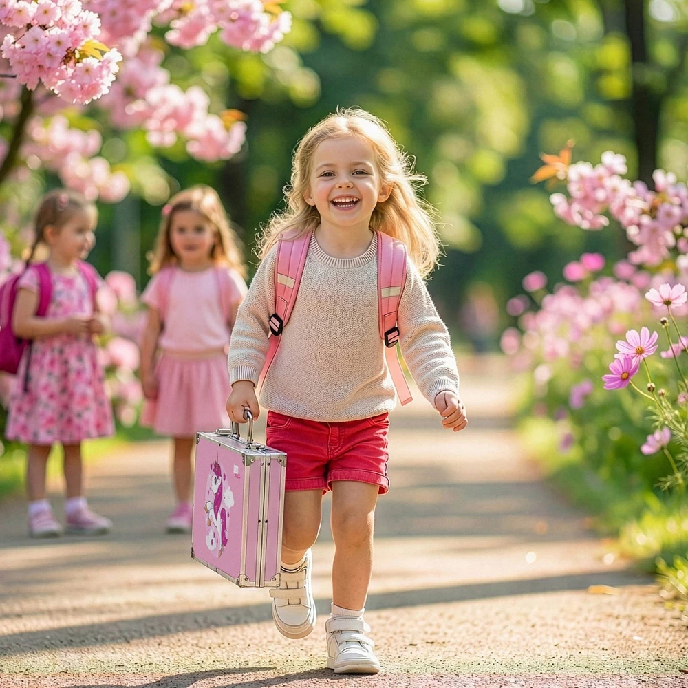 Meno rinkinys vaikiškame lagamine Ragi Vienaragis, rožinis