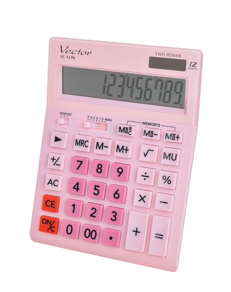 Men's Vector Kalkulator biurowy Vector VC-12 PK rožinė
