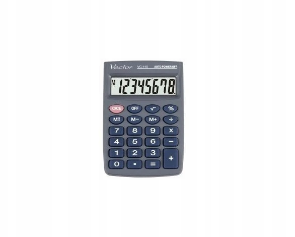 Men's Vector Vector KAV VC-110III pocket skaičiuotuvas, 8 digits, 58 x 88 mm, pilkas