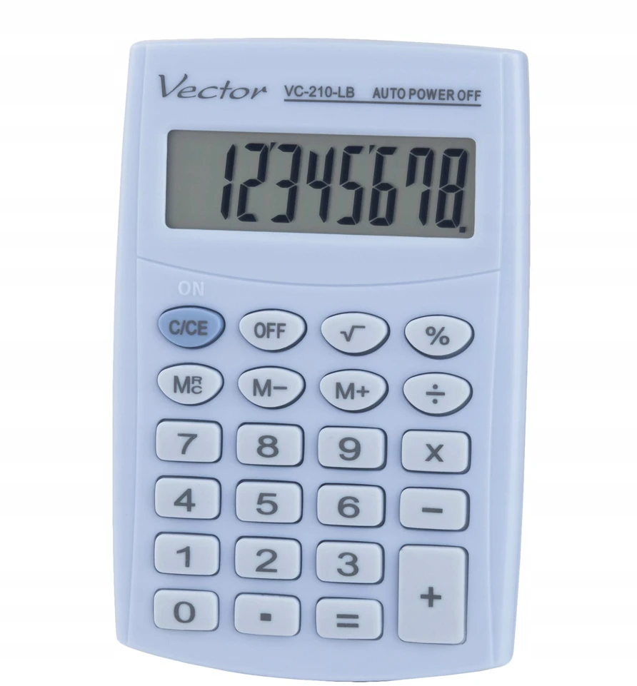 Men's Vector Vector KAV VC-210 LB pocket skaičiuotuvas, 8 digits, 64x98.5 mm, light mėlynas