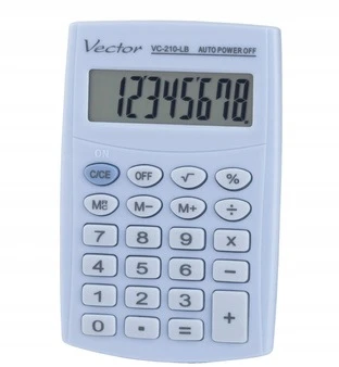 Men's Vector Vector KAV VC-210 LB pocket skaičiuotuvas, 8 digits, 64x98.5 mm, light mėlynas