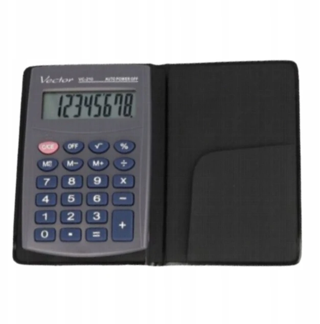 Men's Vector Vector KAV VC-210III pocket skaičiuotuvas, 8 digits, 64x98.5 mm, pilkas
