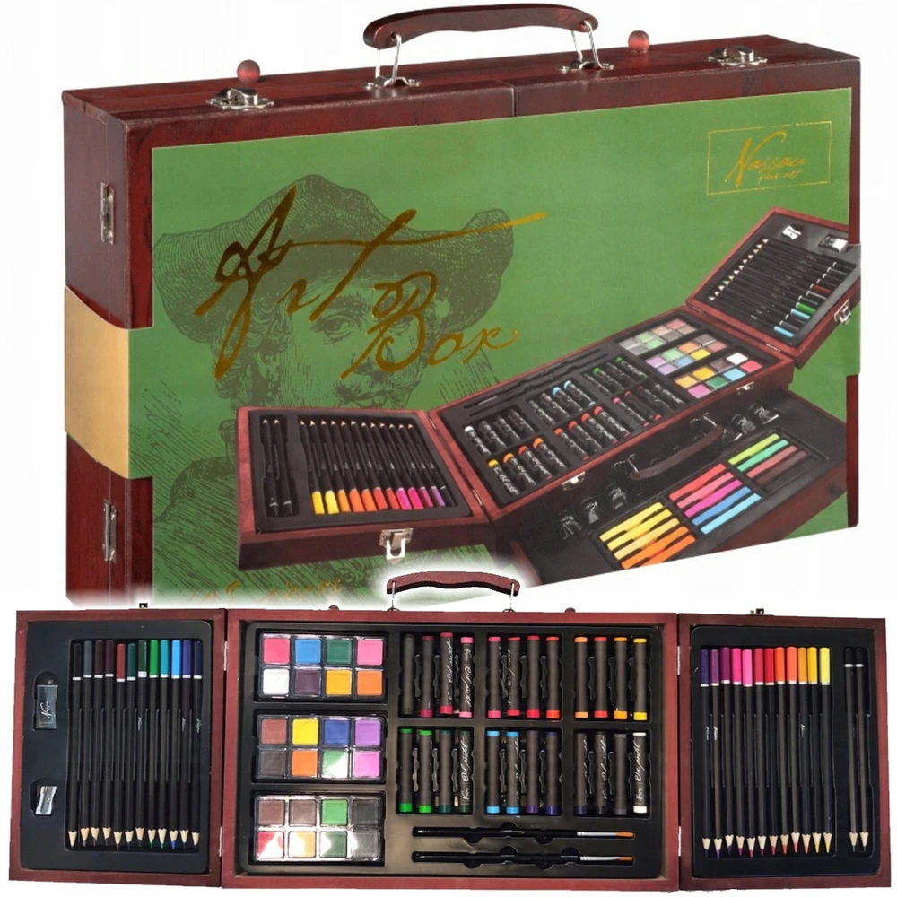 Menų rinkinys Grafix 103 el. lagaminėlyje: kreidelės, pastels, dažai