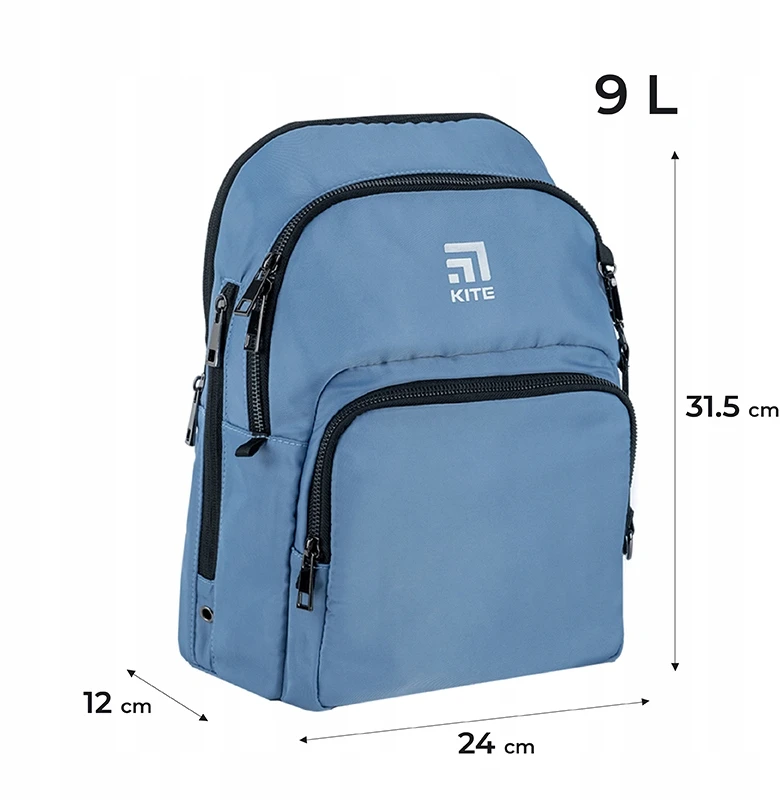 Mergaičių mokyklinė kuprinė Kite K24-2589s-4, mėlyna, 9l