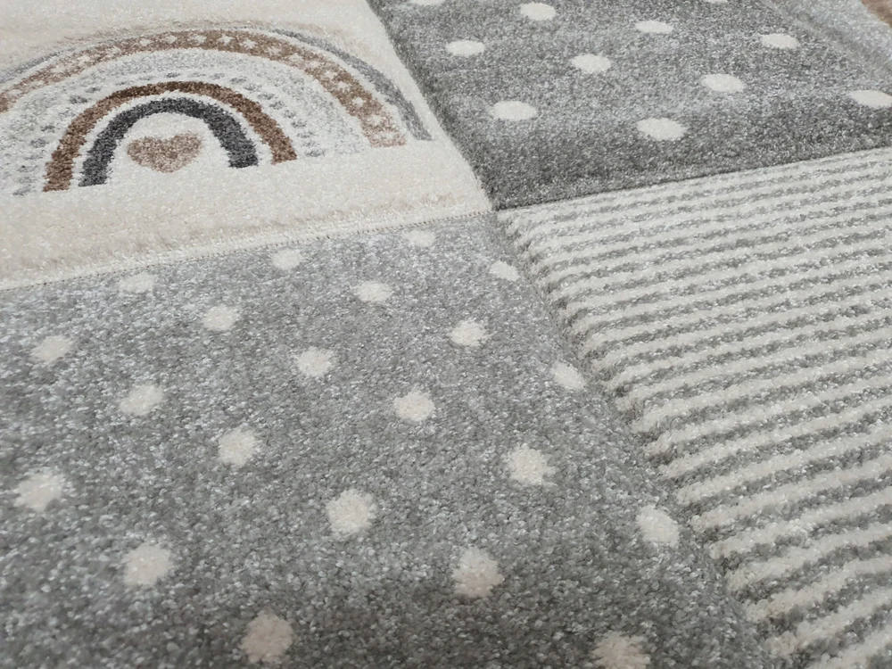 Merinos Dywan DIAMOND 3D 120x170 tęcza grafit łuki pilka w tęcze GRUBY w stylu boho