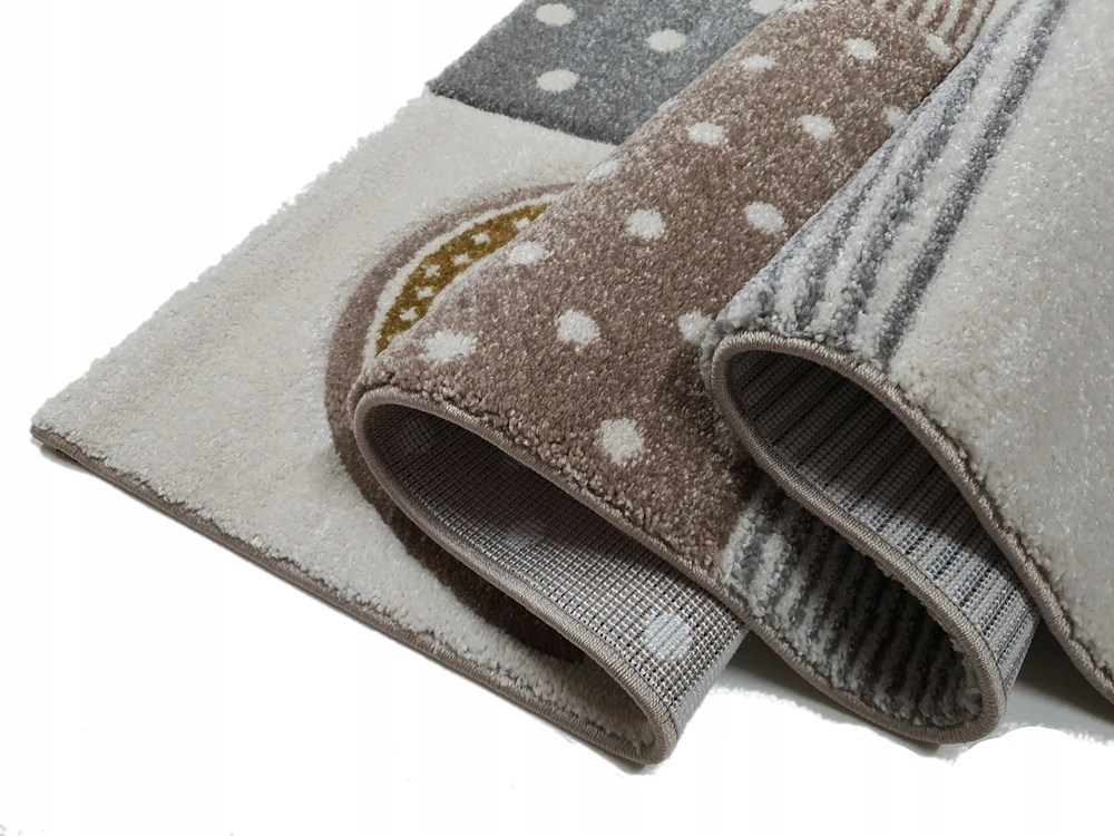 Merinos Dywan DIAMOND 3D 120x170 tęcza smėlio spalva łuki pilka w tęcze GRUBY w stylu boho