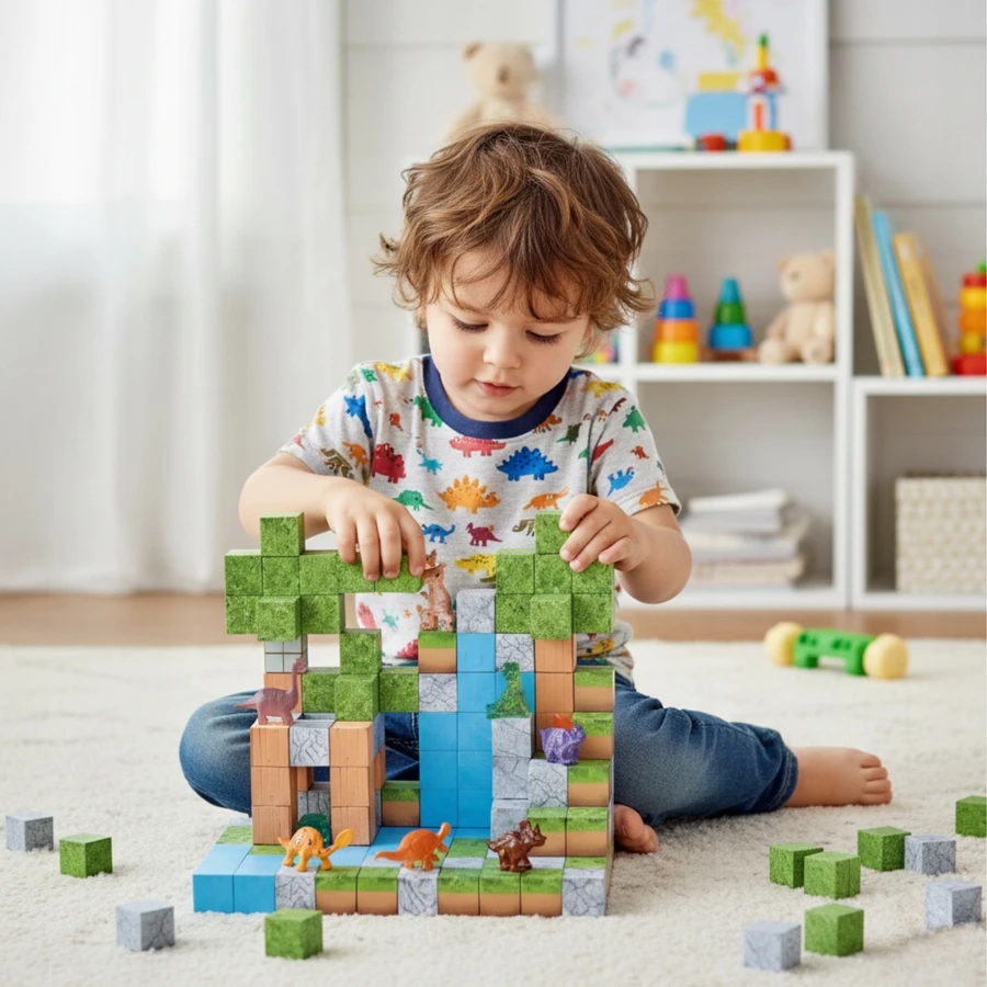 Merkan Magnetiniai blokai Didelis 139 elementų rinkinys + PIXEL lavinančios figūrėlės