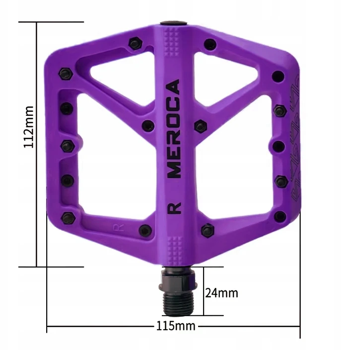 MEROCA dideli MTB BMX platforminiai dviračio pedalai, violetiniai