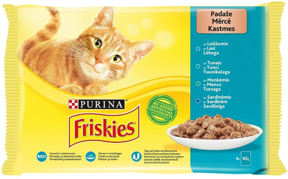 Konservai katėms "FRISKIES®" su mėsa rinkinys 0.340 kg