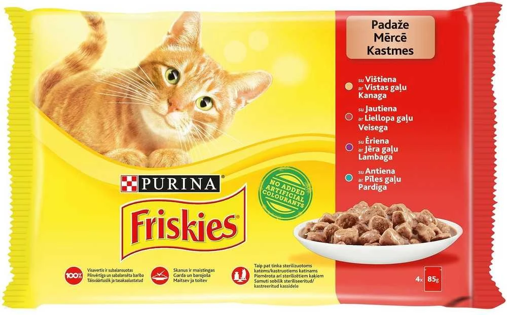 Konservai katėms "FRISKIES®" su mėsa rinkinys 0.340 kg