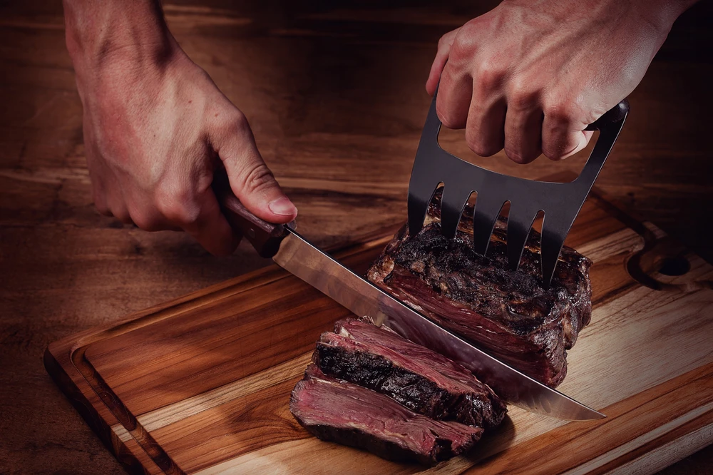 MĖSOS TRAUKIMO ŠAKĖS Tramontina – Churrasco, plieninės, medinė rankena