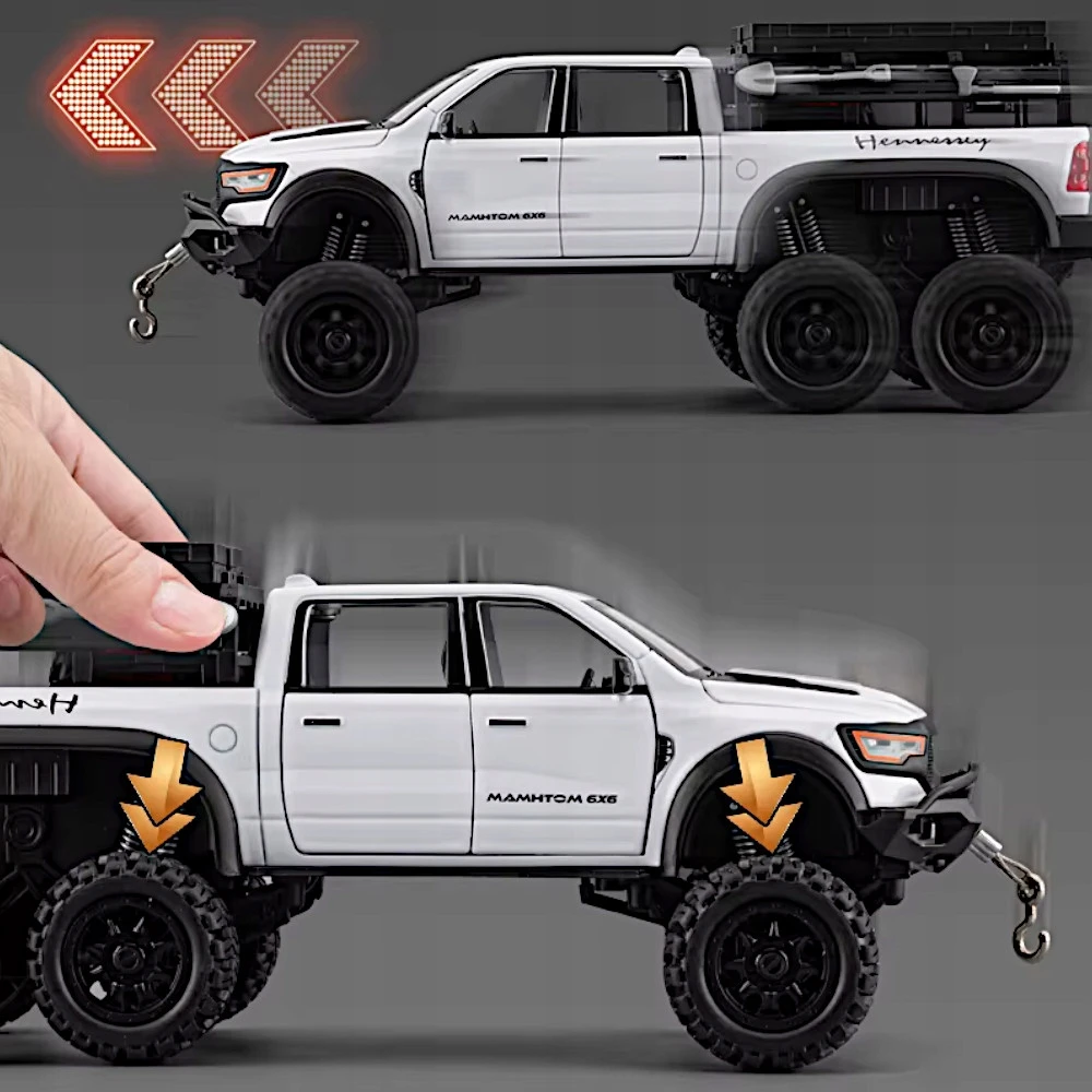 METAL MODEL DODGE RAM 1000 MAMMOTH PICK-UP DRIVE LED GARSAS AUTO 1:24